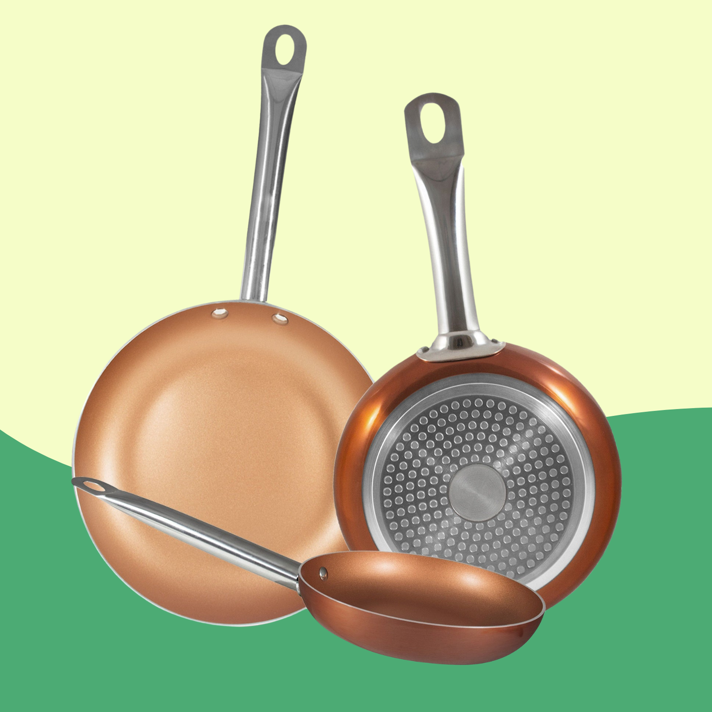 Batería de Cocina San Ignacio Cassel y Juego de Sartenes Bergner Professional Chef Copper Plus